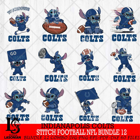Indianapolis Colts Lilo and stitch Football NFL Bundle 12 SVG DXF EPS PNG FILE, NFL File Cut, Digital Download,Instant Download, Silhouette, Cricut
