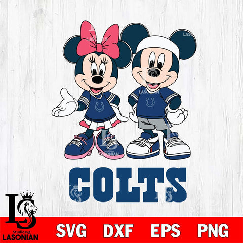 Indianapolis Colts Mickey And Minnie Football Svg Eps Dxf Png File, NFL svg , Digital Download , Instant Download, Cricut File