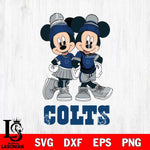 Indianapolis Colts Mickey And Minnie Mouse Football Svg Eps Dxf Png File, Bundle NFl svg , File Cut , Digital Download , Instant Download, Laser Cut Svg Files