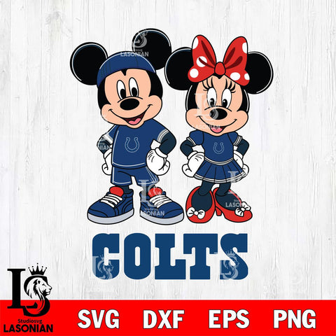 Indianapolis Colts Mickey And Minnie Rugby Svg Eps Dxf Png File, NFL svg , Digital Download , Instant Download, Cricut File