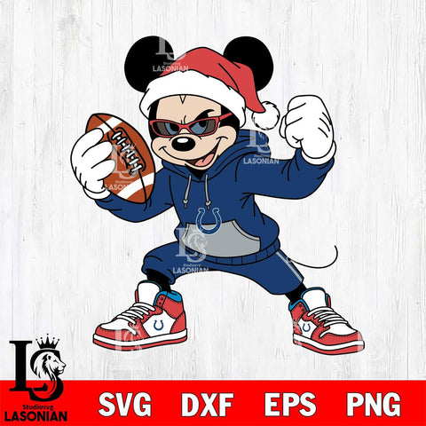 Indianapolis Colts Mickey Cool Football Christmas File Cut, NFL SVG DXF EPS PNG FILE, Digital Download , Criucut , Silhouette