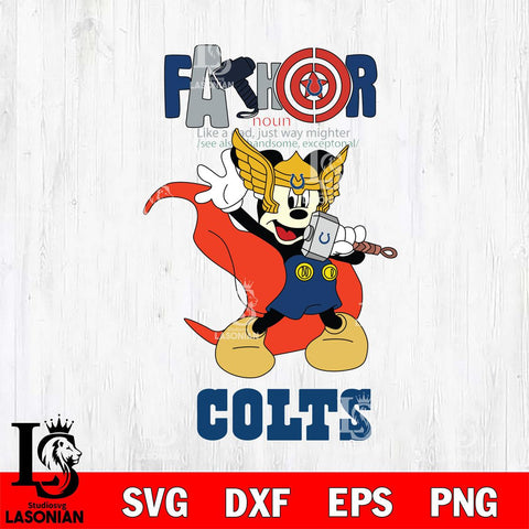 Indianapolis Colts Mickey Father Sport Svg Eps Dxf Png File, NFL File Cut,Digital Download,Instant Download,Disney Svg Files