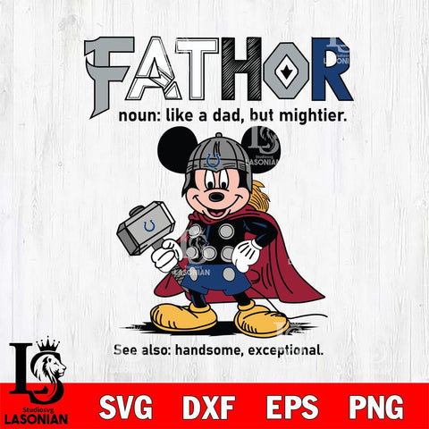 Indianapolis Colts Mickey Fathor Sport Svg Eps Dxf Png File, NFL File Cut,Digital Download,Instant Download,Disney Svg Files