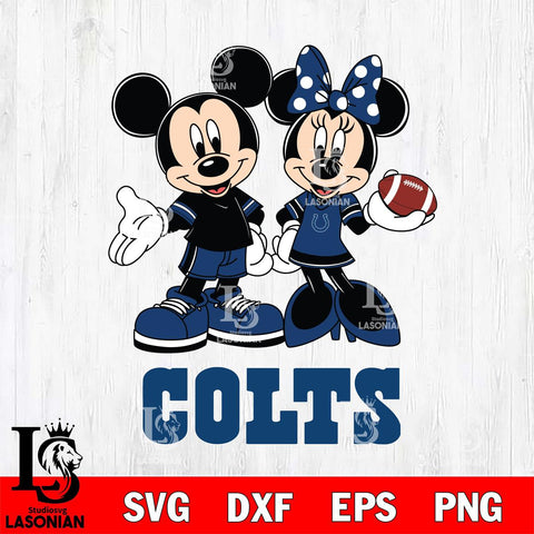 Indianapolis Colts Mickey Minnie Football Svg Eps Dxf Png File, NFL svg , Digital Download , Instant Download, Cricut File