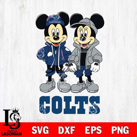 Indianapolis Colts Mickey Minnie Mouse Football Svg Eps Dxf Png File, Bundle NFl svg , File Cut , Digital Download , Instant Download, Laser Cut Svg Files
