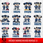 Indianapolis Colts Mickey Minnie Mouse NFL Bundle 12 Svg Eps Dxf Png File, Bundle NFl svg , File Cut , Digital Download , Instant Download, Laser Cut Svg Files
