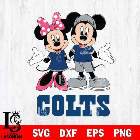 Indianapolis Colts Mickey Minnie Mouse Sport Svg Eps Dxf Png File, Bundle NFl svg , File Cut , Digital Download , Instant Download, Laser Cut Svg Files