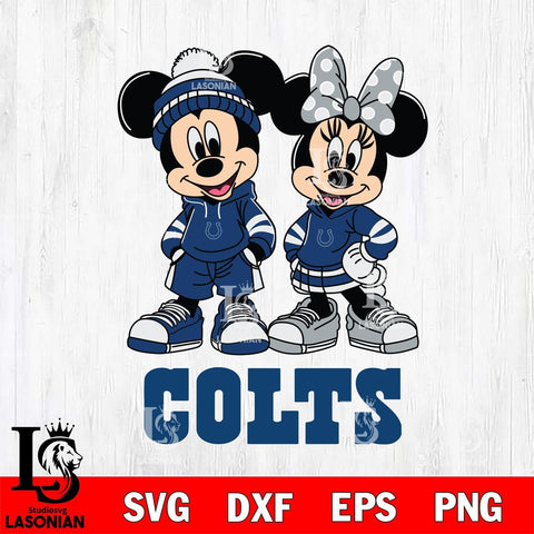 Indianapolis Colts Mickey Minnie Rugby Hoodie Svg Eps Dxf Png File, Bundle NFl svg , File Cut , Digital Download , Instant Download, Laser Cut Svg Files