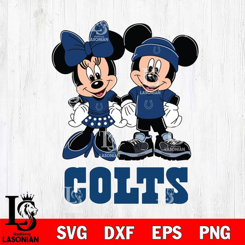 Indianapolis Colts Mickey Minnie Rugby ball Svg Eps Dxf Png File, Bundle NFl svg , File Cut , Digital Download , Instant Download, Laser Cut Svg Files