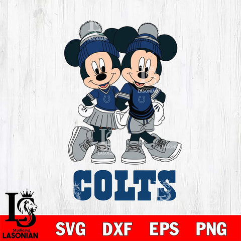 Indianapolis Colts Mickey Minnie Valentine Football Svg Eps Dxf Png File, NFL svg , Digital Download , Instant Download, Cricut File