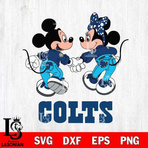 Indianapolis Colts Mickey Minnie Valentine Rugby Svg Eps Dxf Png File, Digital Download ,Instant Download, Cricut File