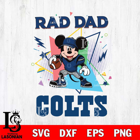 Indianapolis Colts Mickey Mouse Sport Rad Dad SVG DXF EPS PNG FILE, Disney Father day File Cut,Digital Download,Instant Download,Disney Svg Files