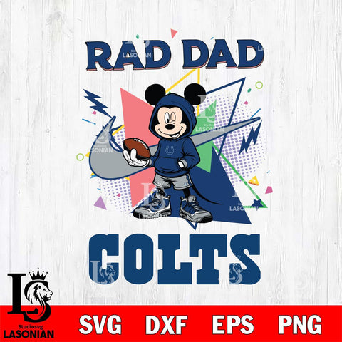 Indianapolis Colts Mickey Wearing Hoodie Rad Dad SVG DXF EPS PNG FILE, Disney Father day File Cut,Digital Download,Instant Download,Disney Svg Files