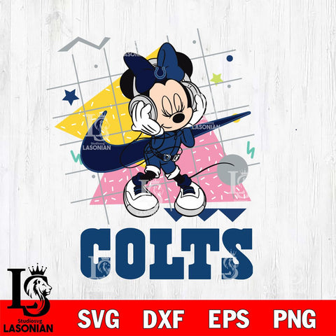 Indianapolis Colts Minnie Mouse Dancing SVG DXF EPS PNG FILE, Disney Father day File Cut,Digital Download,Instant Download,Disney Svg Files