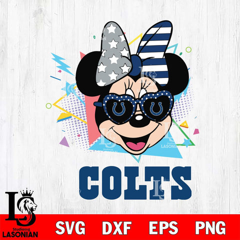 Indianapolis Colts Minnie Mouse Love Sport SVG DXF EPS PNG FILE, Disney Father day File Cut,Digital Download,Instant Download,Disney Svg Files