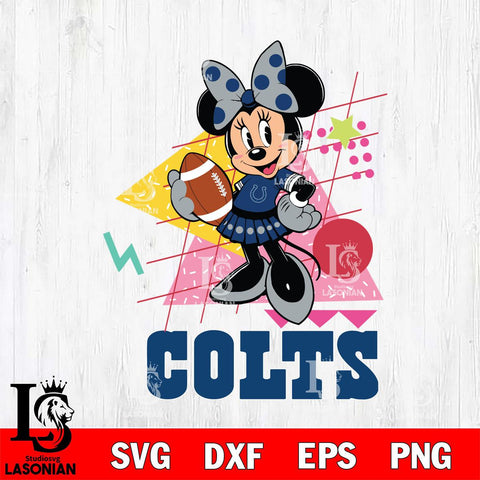 Indianapolis Colts Minnie Mouse Sport SVG DXF EPS PNG FILE, Disney Father day File Cut,Digital Download,Instant Download,Disney Svg Files
