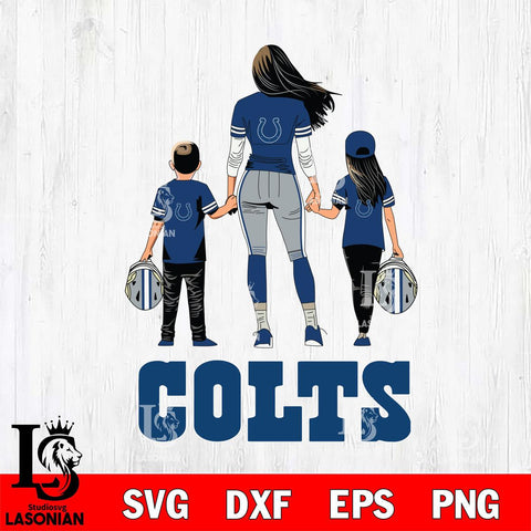 Indianapolis Colts Mother and son Rugby SVG DXF EPS PNG FILE,NFL SVG, Father day Digital Download,Instant Download, Silhouette