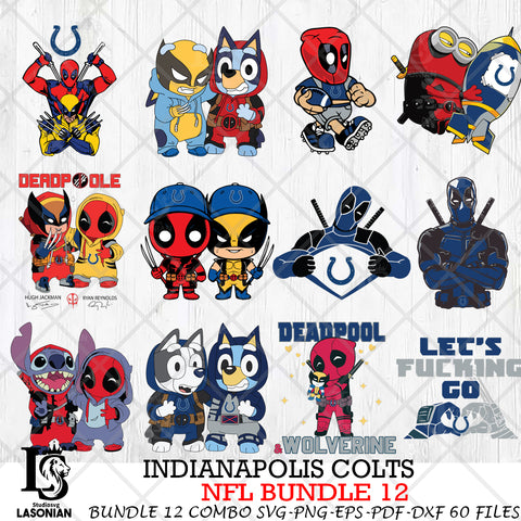Indianapolis Colts NFL Bundle 12 Svg Eps Dxf Png File, Digital Download, Instant Download
