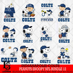 Indianapolis Colts Peanuts Snoopy Player NFL Bundle 12 SVG DXF EPS PNG FILE,Snoopy File Cut, bundle nfl Digital Download,Instant Download, Silhouette