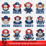 Indianapolis Colts Pennywise Horror NFL Bundle 12 SVG Eps Dxf Png File, NFL svg, Digital Download, Instant Download