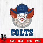Indianapolis Colts Pennywise Horror Sport 12 Svg Eps Dxf Png File, NFL svg, Digital Download, Instant Download