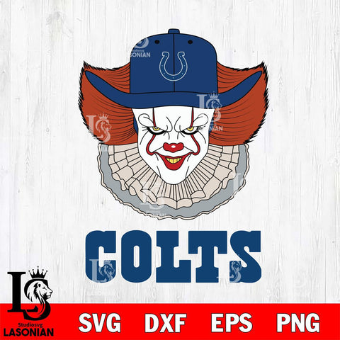 Indianapolis Colts Pennywise Horror Sport 12 Svg Eps Dxf Png File, NFL svg, Digital Download, Instant Download