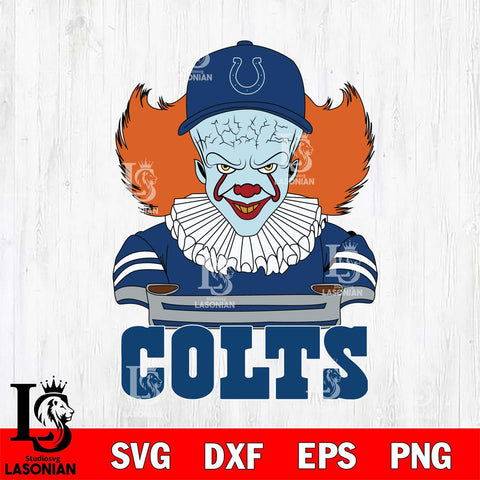 Indianapolis Colts Pennywise Horror Sport 2 Svg Eps Dxf Png File, NFL svg, Digital Download, Instant Download
