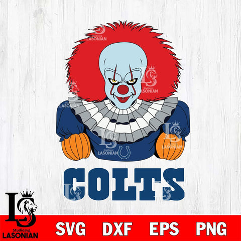 Indianapolis Colts Pennywise Horror Sport 3 Svg Eps Dxf Png File, NFL svg, Digital Download, Instant Download
