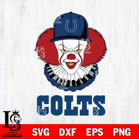 Indianapolis Colts Pennywise Horror Sport 4 Svg Eps Dxf Png File, NFL svg, Digital Download, Instant Download