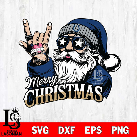 Indianapolis Colts Rock Santa Claus Football Svg Eps Dxf Png File,NFL Svg Files,Digital Download,Sublimation,Instant Download