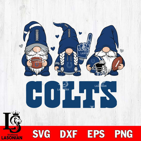 Indianapolis Colts Rugby Gnome File Cut, NFL SVG, Digital Download , CHRISTMAS Criucut , Silhouette