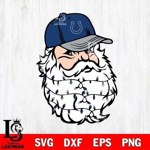 Indianapolis Colts Santa Claus Face Svg Eps Dxf Png File,NFL Svg Files,Digital Download,Sublimation,Instant Download