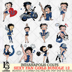 Indianapolis Colts Sexy Fan Girls Bundle 12 Svg Eps Dxf Png File, Digital Download, Instant Download