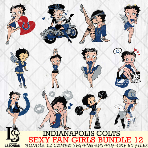 Indianapolis Colts Sexy Fan Girls Bundle 12 Svg Eps Dxf Png File, Digital Download, Instant Download