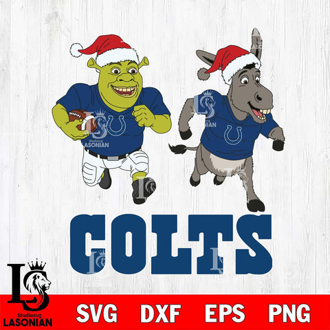 Indianapolis Colts Shrek and Donkey Football Cricut,Christmas SVG DXF EPS PNG FILE, Digital Download,Instant Download, Silhouette