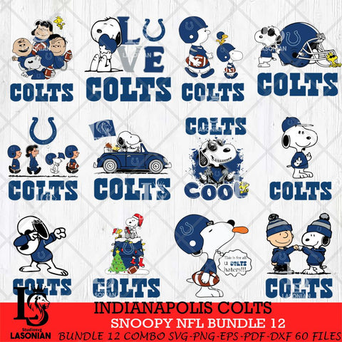 Indianapolis Colts Snoopy NFL Bundle 12 SVG Eps Dxf Png File, NFL svg, Digital Download, Instant Download