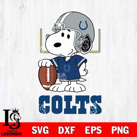 Indianapolis Colts Snoopy Player Football SVG DXF EPS PNG FILE,Snoopy File Cut, Nfl Digital Download,Instant Download, Silhouette