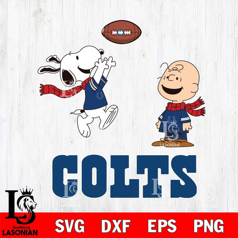Indianapolis Colts Snoopy & Charlie Brown Football Cricut,Christmas SVG DXF EPS PNG FILE, Digital Download,Instant Download, Silhouette