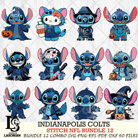 Indianapolis Colts Stitch Horror Bundle 12 SVG Eps Dxf Png File, Bundle NFL svg, Digital Download, Instant Download