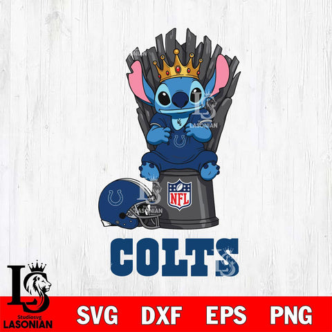 Indianapolis Colts Stitch King Football SVG DXF EPS PNG FILE, Stitch File Cut,NFL Digital Download,Instant Download, Silhouette