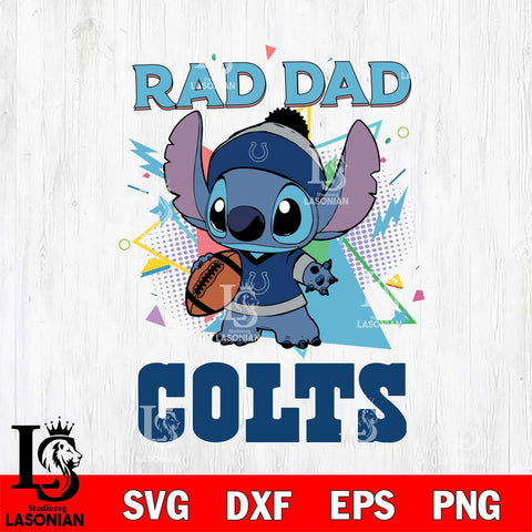 Indianapolis Colts Stitch Rad Dad SVG DXF EPS PNG FILE, Disney Father day File Cut,Digital Download,Instant Download,Disney Svg Files