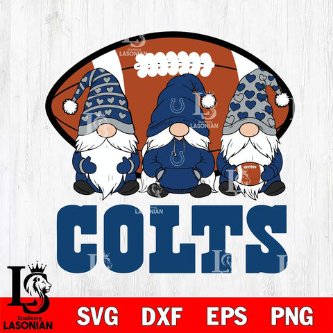 Indianapolis Colts Three Gnome Football File Cut, NFL SVG, Digital Download , CHRISTMAS Criucut , Silhouette