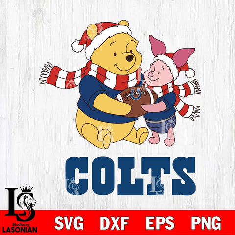 Indianapolis Colts Winnie the Pooh & Piglet Football Cricut,Christmas SVG DXF EPS PNG FILE, Digital Download,Instant Download, Silhouette