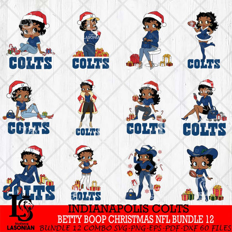 Indianapolis Colts  Betty Boop Christmas NFL Bundle File Cut, NFL SVG DXF EPS PNG PDF File, Digital Download , Criucut , Silhouette