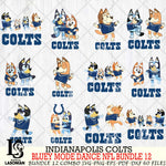 Indianapolis Colts  Bluey Dance NFL Bundle 12 SVG Eps Dxf Png File, Digital Download, Instant Download