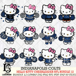 Indianapolis Colts  Hello Kitty Cheerleader NFL Bundle 12 SVG Eps Dxf Png File, Digital Download, Instant Download