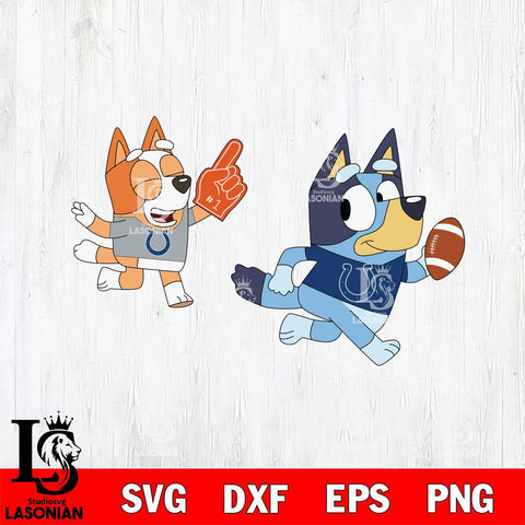Indianapolis Colts bluey football 2 Svg Eps Dxf Png File, Digital Download, Instant Download