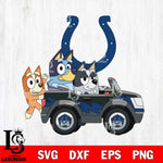 Indianapolis Colts bluey friends car Svg Eps Dxf Png File, Digital Download, Instant Download