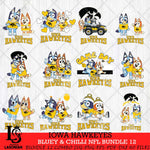 Iowa Hawkeyes Bluey & Bingo Bundle 12 SVG Svg Eps Dxf Png File, Bundle NCAA svg, Digital Download, Instant Download