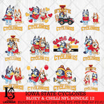 Iowa State Cyclones Bluey & Bingo Bundle 12 SVG Svg Eps Dxf Png File, Bundle NCAA svg, Digital Download, Instant Download